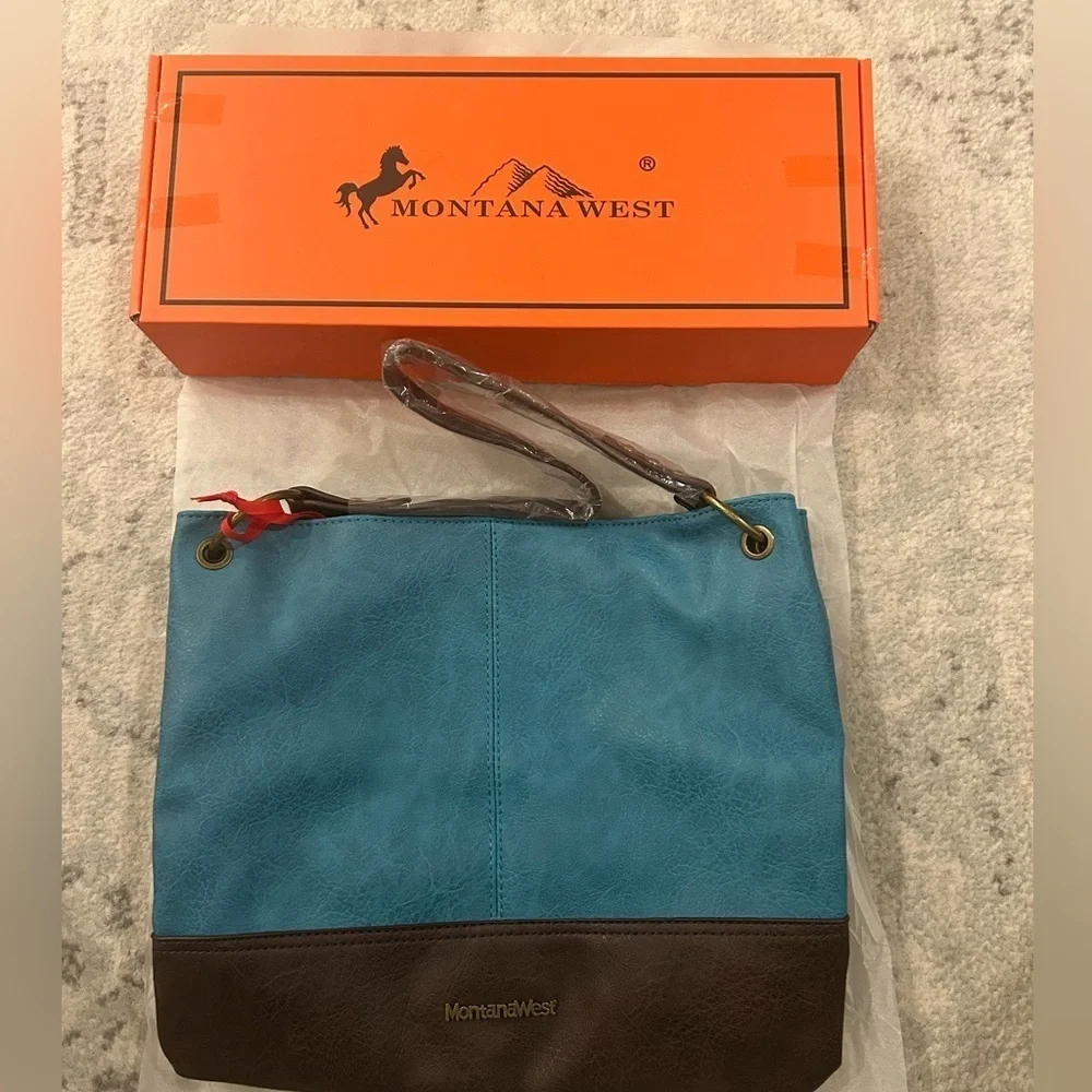 Montana West Women's Turquoise Hobo Shoulder Handbag -New‎ In Original Packaging